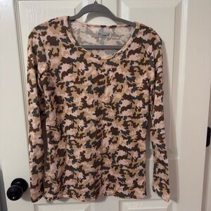 Joan Vass Camo Long Sleeve Outfit - Brown and Pink